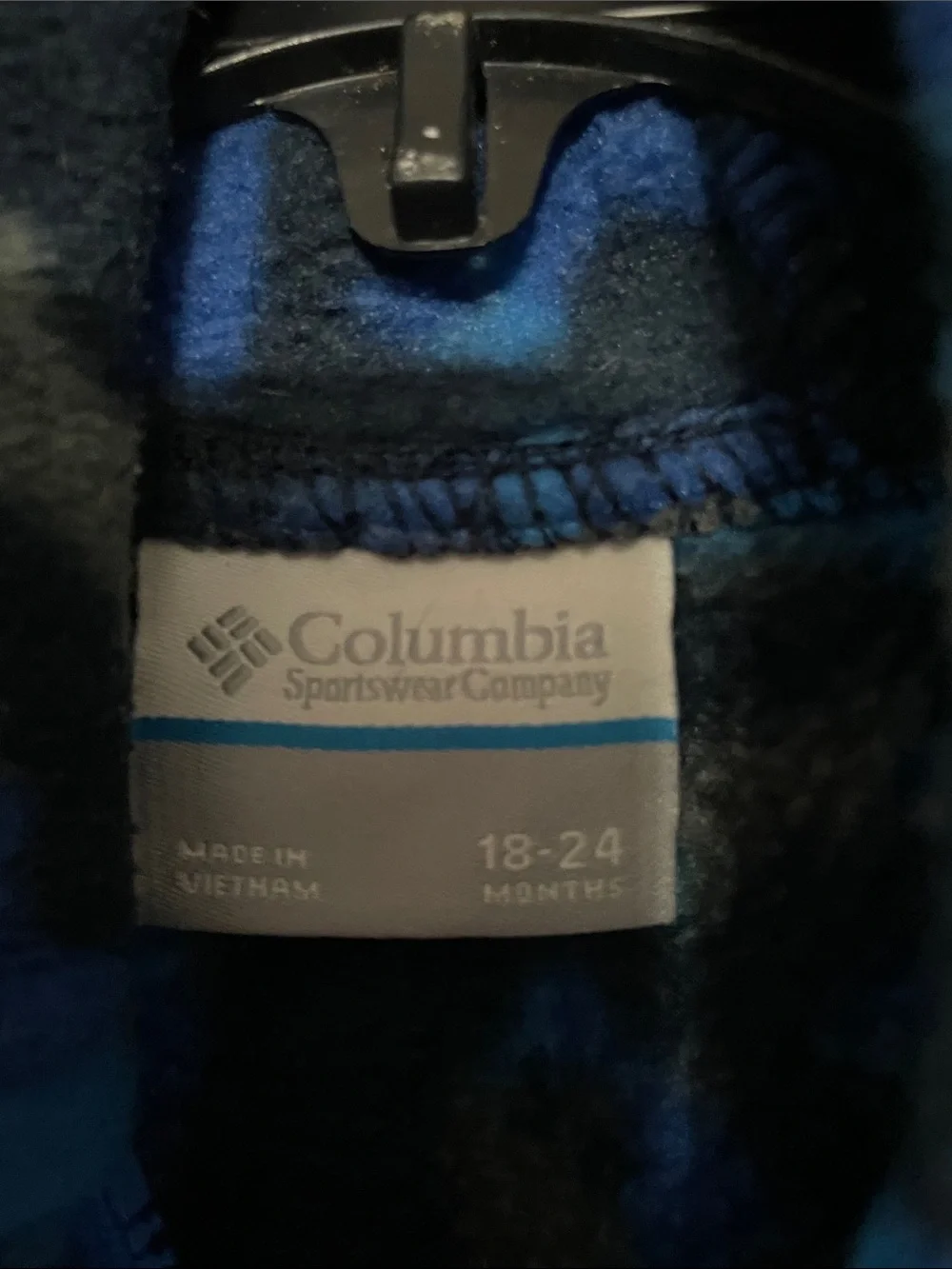 Columbia Blue and Gray Camo Fleece Hooded One-Piece